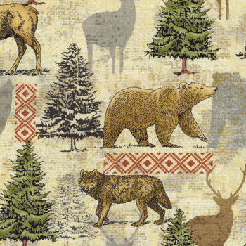 Ah, Wilderness DCX11496-CREM-D by Michael Miller Fabrics, Image