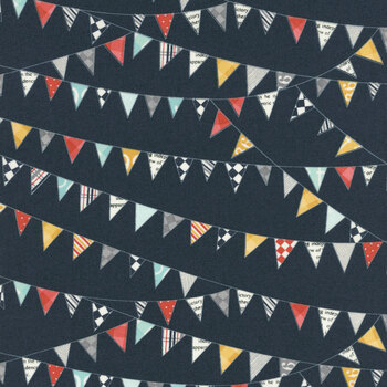 Vintage 55652-13 Bunting Navy by Sweetwater for Moda Fabrics, Image