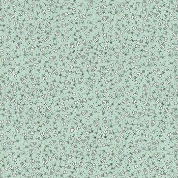 Vintage 55653-25 Flower Garden Aqua by Sweetwater for Moda Fabrics, Image