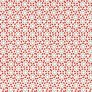 Vintage 55655-11 Petals Cream Red by Sweetwater for Moda Fabrics, Image