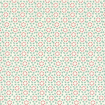 Vintage 55655-25 Petals Cream Aqua by Sweetwater for Moda Fabrics, Image