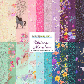 Unicorn Meadow  Ten Squares by Robert Kaufman Fabrics, Image