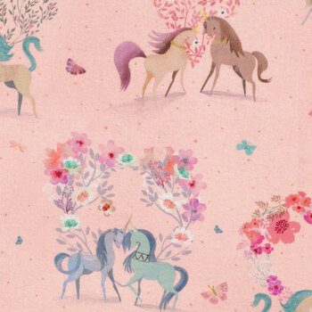 Unicorn Meadow AQOD-22413-144 Peach by Robert Kaufman Fabrics, Image