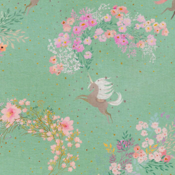 Unicorn Meadow AQOD-22415-241 Seafoam by Robert Kaufman Fabrics, Image