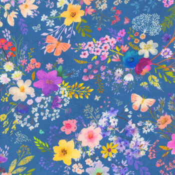 Unicorn Meadow AQOD-22418-4 Blue by Robert Kaufman Fabrics, Image