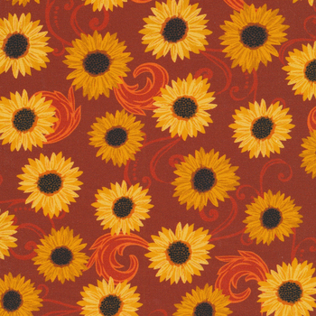 Gather Together 14463-86 Sunflower Dance Russet by Nicole DeCamp for Benartex, Image