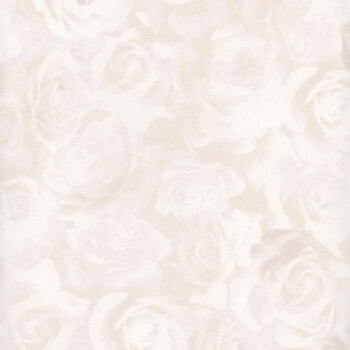 True Romance 14520-09 Rose Romance White by Kanvas Studio for Benartex, Image