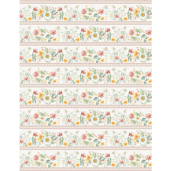 Daisy Days 83309-173 Border Stripe Multi by Beth Grove for Wilmington Prints