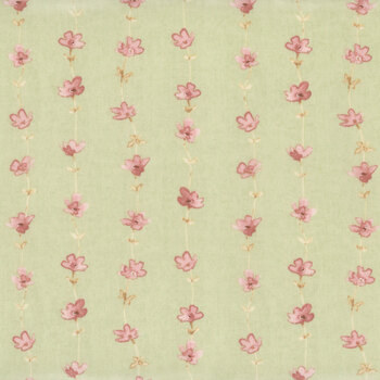 Daisy Days 83313-732 Floral Stripe Green/Pink by Beth Grove for Wilmington Prints