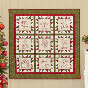 SAMPLE - Christmas Redwork Quilt