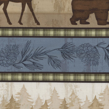 Wildlife Trail 82658-427 Border Stripe Multi by Jennifer Pugh for Wilmington Prints, Image