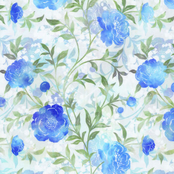 Ethereal 2JYT-2 Blue Rose Vine by Jason Yenter for In The Beginning Fabrics