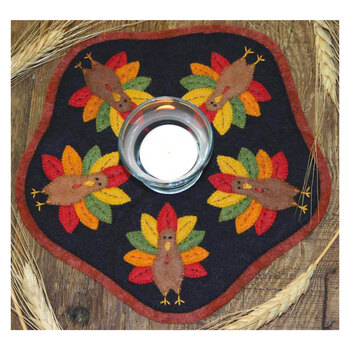  Turkey Candle Mat Wool Felt Kit - Bareroots, Image