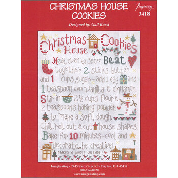 Christmas House Cookies Cross Stitch Pattern, Image