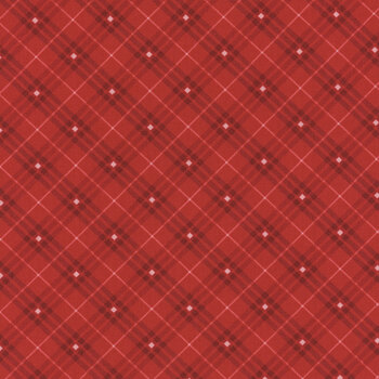 Bias Plaid Basics 9611-88 Red by Leanne Anderson for Henry Glass Fabrics, Image