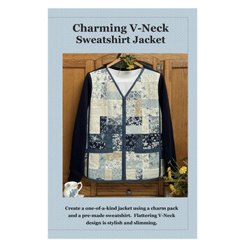 Charming V-Neck Sweatshirt Jacket Pattern - PDF Download, Image