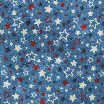 Stonehenge Stars & Stripes 12 27015-44 by Linda Ludovico for Northcott Fabrics, Image