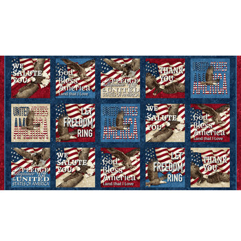 Stonehenge Stars & Stripes 12 27011-49 Panel by Linda Ludovico for Northcott Fabrics, Image