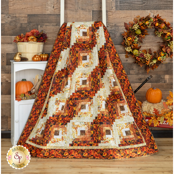  Log Cabin Throw Size Quilt Kit - Reflections of Autumn II, Image