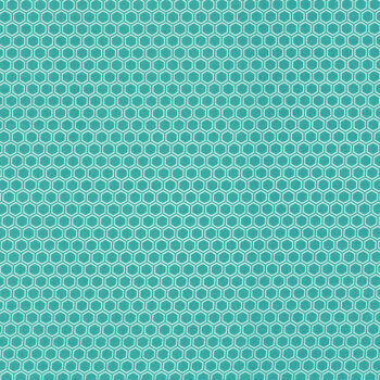 Kimberbell Basics Refreshed MAS8256-Q Teal Honeycomb by Maywood Studio, Image