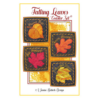 Falling Leaves Coaster Set - Machine Embroidery Pattern, Image