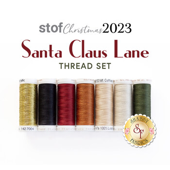  Santa Claus Lane Wall Hanging - Stof Christmas - 7pc Thread Set, Image