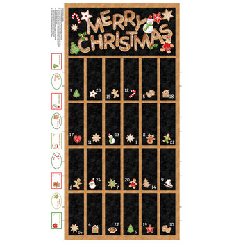 Sugar Coated DP27140-99 Advent Calendar Panel by Deborah Edwards for Northcott Fabrics, Image