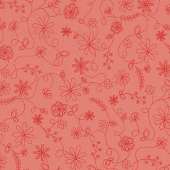 Kimberbell Basics Refreshed MAS8261-P Peach Swirl Floral by Maywood Studio, Image