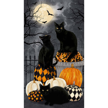 REM Hallow's Eve 27080-99 Black Multi Panel by Cerrito Creek Studio for Northcott Fabrics REM, Image