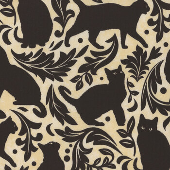 Hallow's Eve 27088-12 Cream Black by Cerrito Creek Studio for Northcott Fabrics