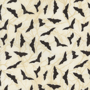 Hallow's Eve 27090-12 Cream Black by Cerrito Creek Studio for Northcott Fabrics REM #2, Image