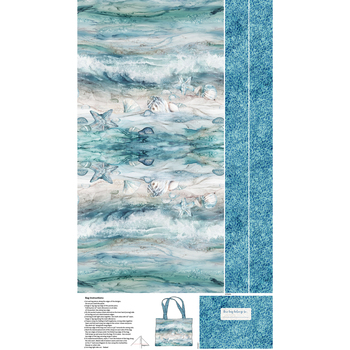 Sea Breeze C27104-42 Bag Panel by Deborah Edwards and Melanie Samra for Northcott Fabrics, Image