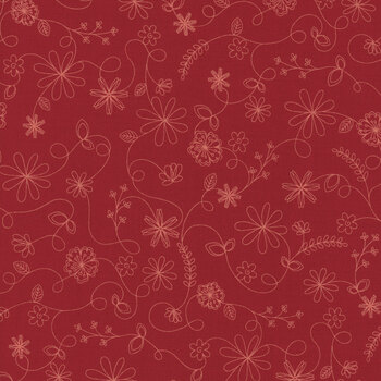 Kimberbell Basics Refreshed MAS8261-R Red Swirl Floral by Maywood Studio, Image