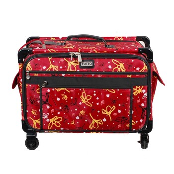 Tutto Extra Large Sewing Machine Bag On Wheels - Red with Yellow Daisies, Image