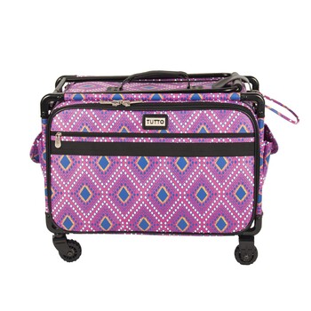 Tutto Large Sewing Machine Bag On Wheels - Pink Modern, Image