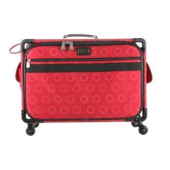 Tutto Large Sewing Machine Bag On Wheels - Red With Dotted Circles, Image