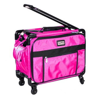 Tutto Small Sewing Machine Bag On Wheels - Pink, Image