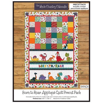 Born to Roar Appliqué Quilt Precut Pack, Image