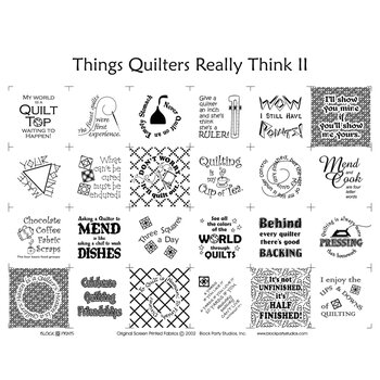 Things Quilters Really Think II Panel - White, Image