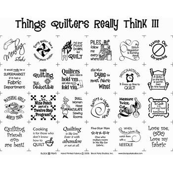 Things Quilters Really Think III Panel - White, Image