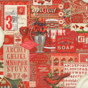 Curated in Color 7460-12 Red by Cathe Holden for Moda Fabrics, Image