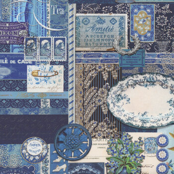 Curated in Color 7460-16 Blue by Cathe Holden for Moda Fabrics REM, Image