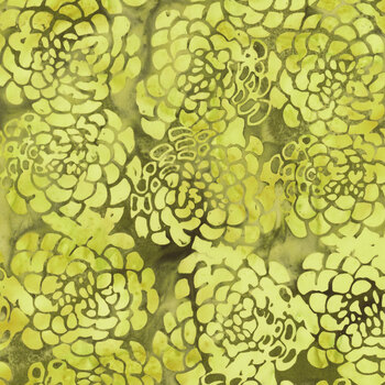 Full Bloom 721403006 Light and Dark Green Peonies by Barbara Persing & Mary Hoover for Island Batik