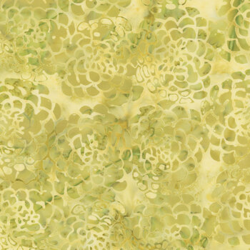 Full Bloom 721403014 Light Green Peonies by Barbara Persing & Mary Hoover for Island Batik, Image