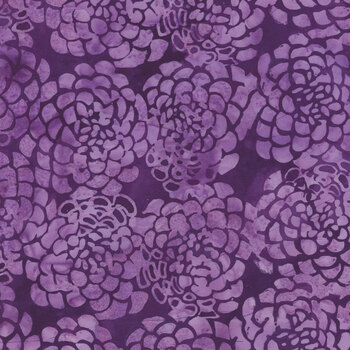 Full Bloom 721403041 Purple Peonies by Barbara Persing & Mary Hoover for Island Batik