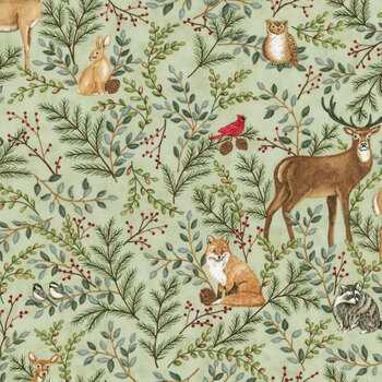 Woodland Winter 56090-16 Eucalyptus by Deb Strain for Moda Fabrics