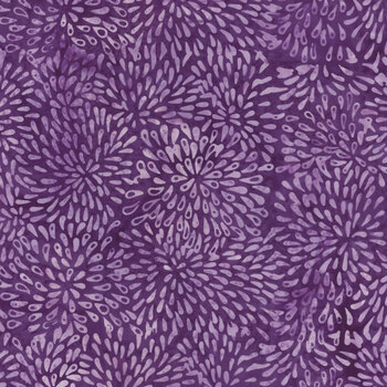 Full Bloom 721404042 Dark and Light Purple Marigold by Barbara Persing & Mary Hoover for Island Batik, Image