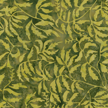 Full Bloom 721405011 Dark and Light Green Parsley by Barbara Persing & Mary Hoover for Island Batik, Image