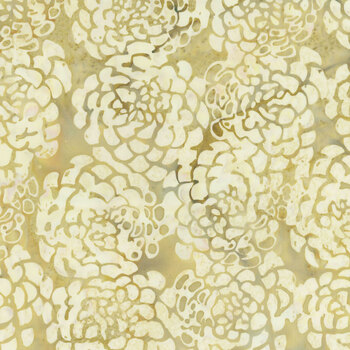 Full Bloom 721403017 Tan and Light Green Peonies by Barbara Persing & Mary Hoover for Island Batik, Image