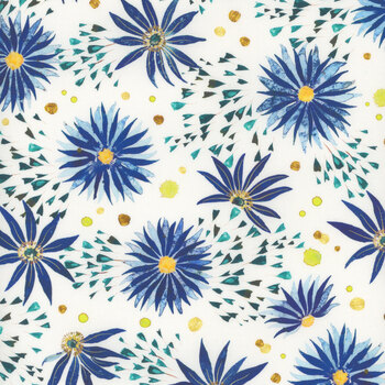 Coming Up Roses 39782-12 Cloud Sapphire by Laura Muir for Moda Fabrics, Image